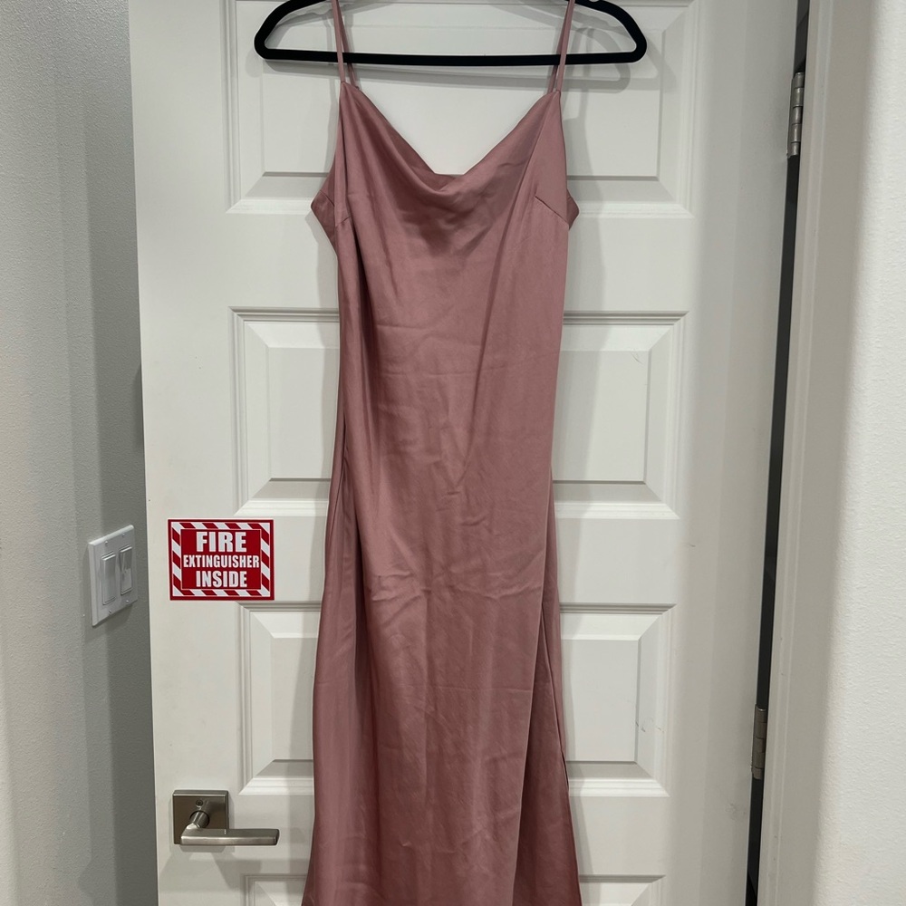 Express Mauve Satin Maxi Slip Dress